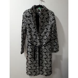 TiBi Black White Embroidered Wool Blend Jacket Coat